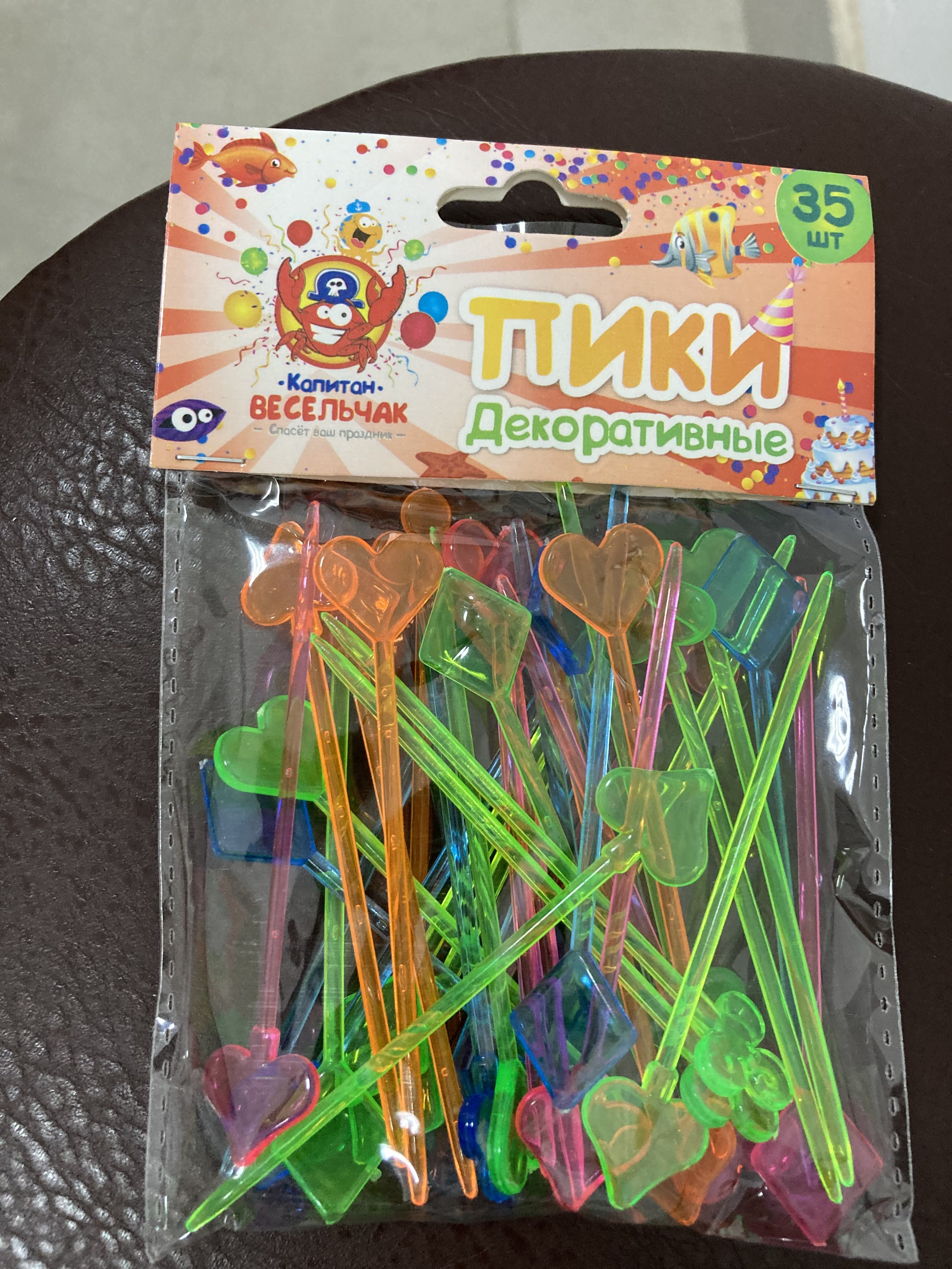 Пики декоративные 35шт. Карты,скрипичный ключ