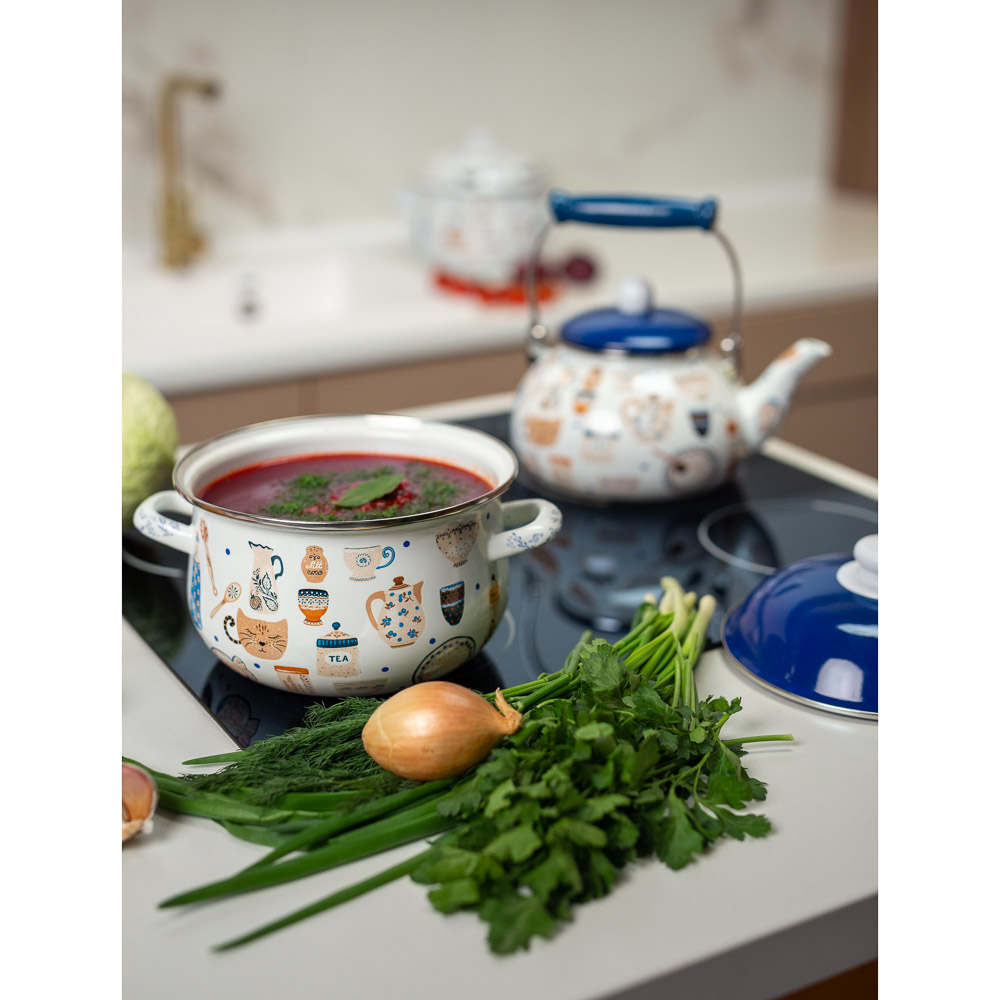 Кастрюля Кантри эмалир.VETTA 22см.3,6л. индукция 894-497
