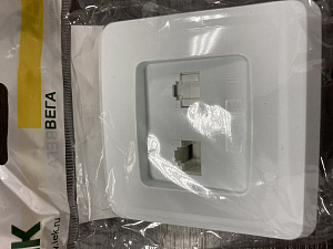 Роз. 2-ая комп. и телеф. RJ11/RJ45 ВЕГА белый IEK РК/Т12-ВБ 