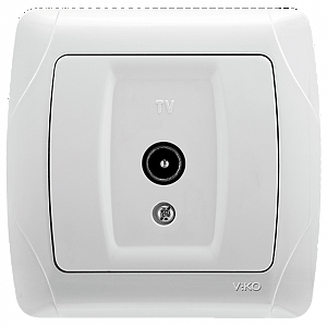 Розетка TV концевая (белый) CARM. 