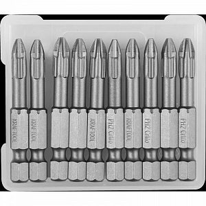 Биты PH2 50мм Е1/4" Kraftool X-DRIVE (10шт) 26121-2-50-10